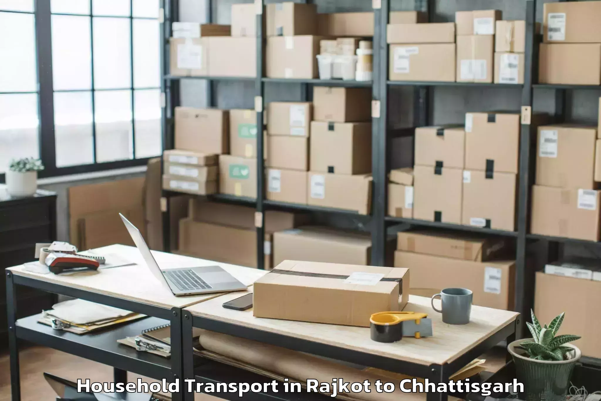 Book Rajkot to Kanker Nabinagar Household Transport Online